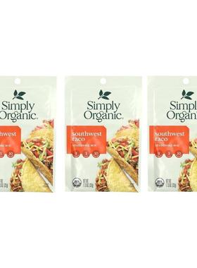 Simply Organic,Southwest Taco Seasoning Mix, 3 Packets, 1.13