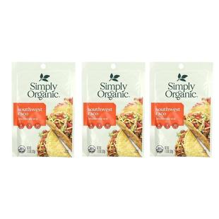 Simply Organic,Southwest Taco Seasoning Mix, 3 Packets, 1.13