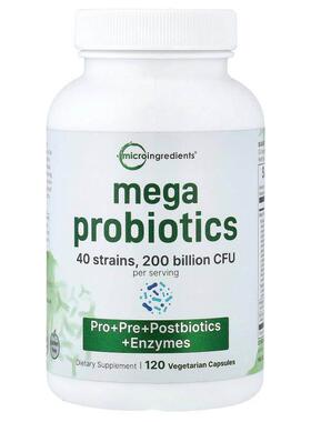 Micro Ingredients,Mega Probiotics, 120 Vegetarian Capsule