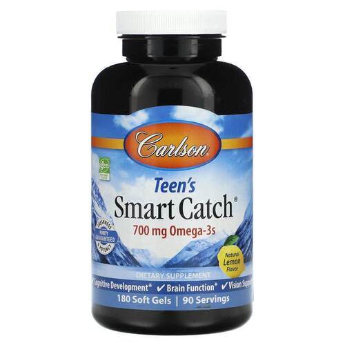 Carlson,Teen's Smart Catch，天然柠檬味，350 毫克，180 粒咀嚼