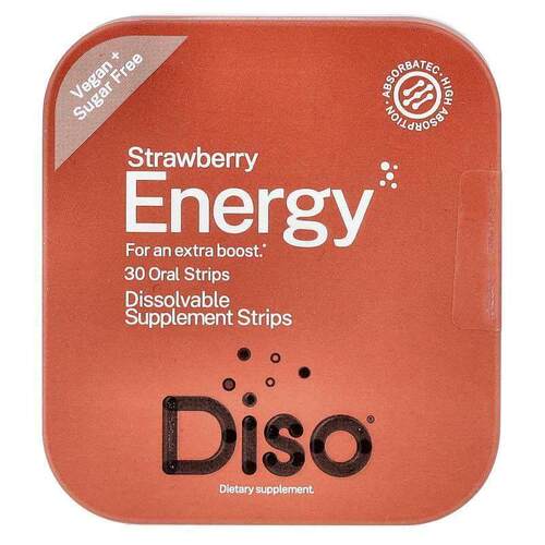 Diso,Energy, Strawberry, 30 Oral Strips