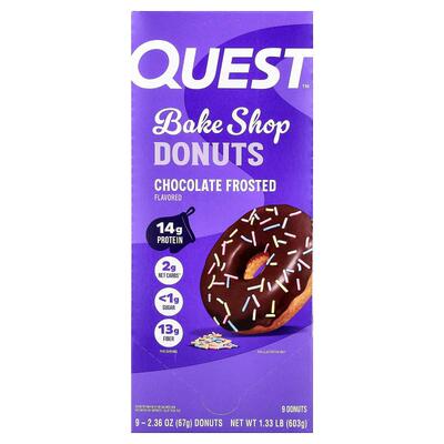 Quest Nutrition,Bake Shop Donuts, Chocolate Frosted, 9 Donut