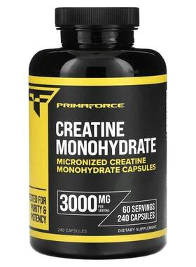 Primaforce,Creatine Monohydrate, 750 mg, 240 Capsules