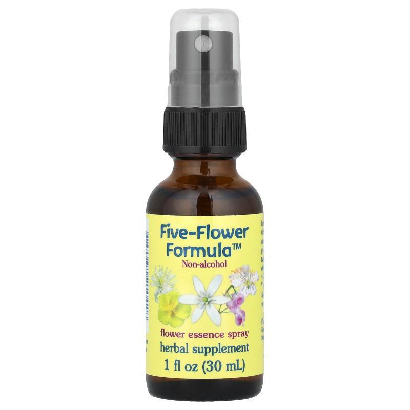 Flower Essence Services,五种花卉配方，花卉精华喷雾，无酒精，