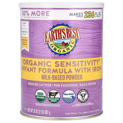 Earth's Best,Organic Sensitivity Infant Formula with Iron
