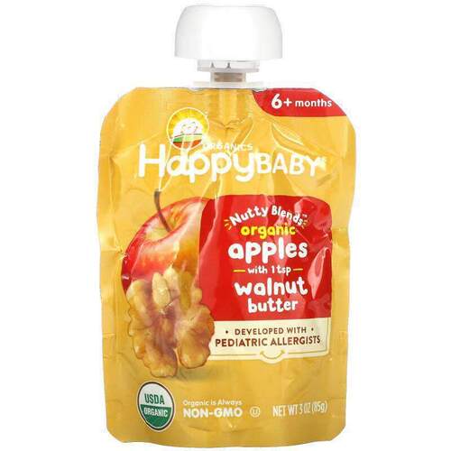 禧贝,Happy Baby，坚果味混合物，6 个月以上，有机，苹果，含 0.