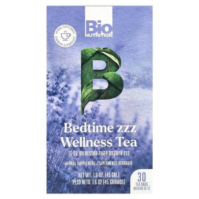 Bio Nutrition,Bedtime zzz Wellness Tea, Caffeine Free , 30 T