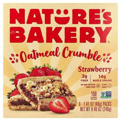 Nature's Bakery,Oatmeal Crumble, Strawberry, 6 Packs, 1.41 o