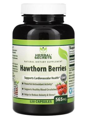 Herbal Secrets,Hawthorn Berries, 565 mg, 120 Capsules