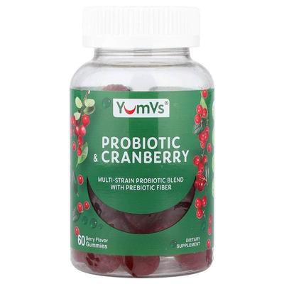 YumVs,Probiotic Cranberry Gummies, Berry, 60 Gummies