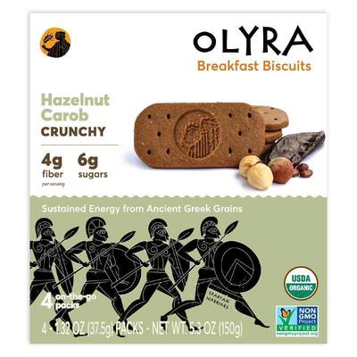 Olyra,Organic Breakfast Biscuits, Hazelnut Carob, 4 Packs 1.
