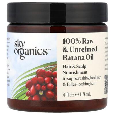 Sky Organics,未加工和未精制巴塔纳油头发和头皮营养，4 液量盎1