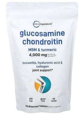 Micro Ingredients,Glucosamine Chondroitin, MSM & Turmeric, 3