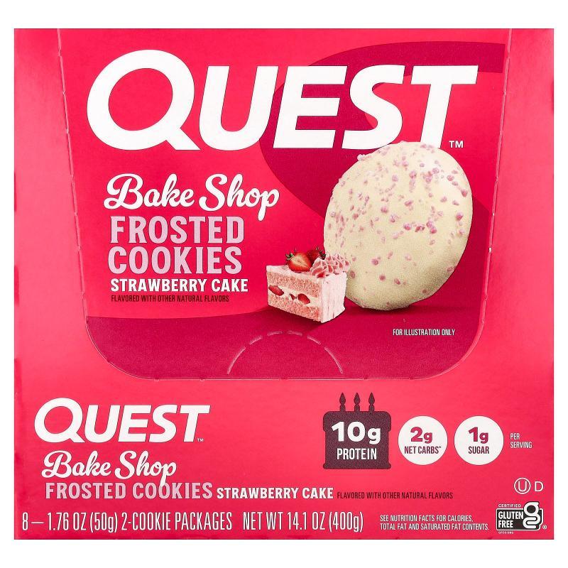 Quest Nutrition,Bake Shop Frosted Cookies, Strawberry Cake,