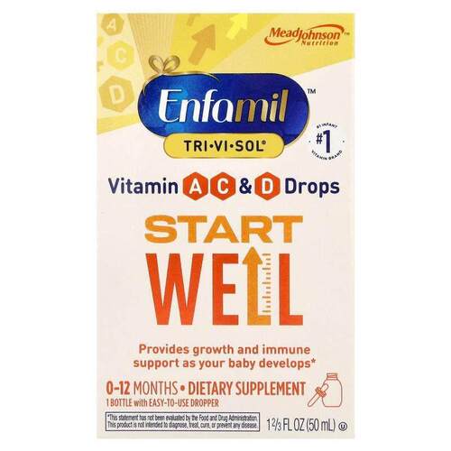 Enfamil,Tri-Vi-Sol®维生素 A C D 滴剂良好开端0-12 个月