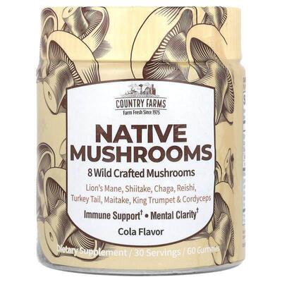 Country Farms,Native Mushrooms, Cola, 60 Gummies