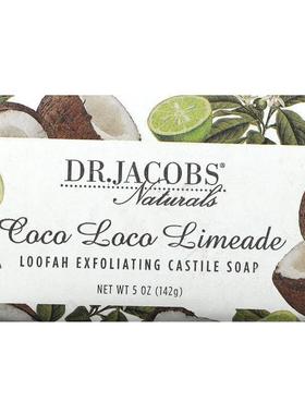 Dr. Jacobs Naturals,Loofah Exfoliating Castile Bar Soap, Coc
