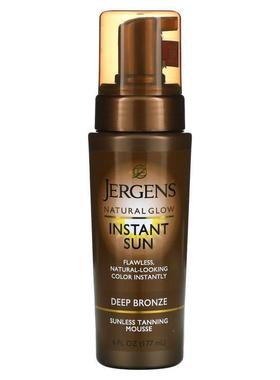 Jergens,Natural Glow Instant Sun 调色着色摩丝，浅铜色，6 液1