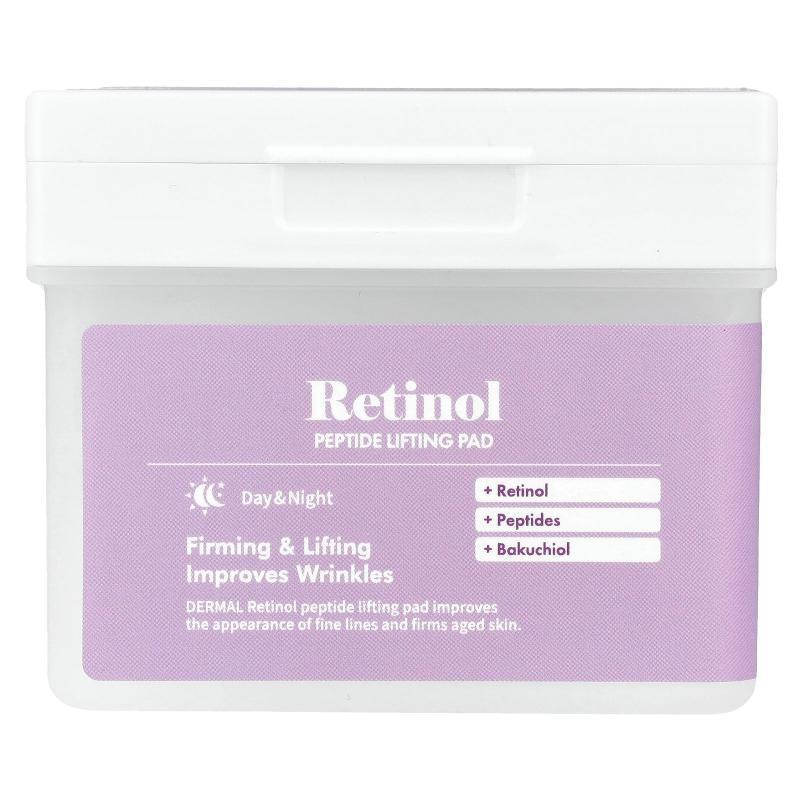 Dermal,Retinol Peptide Lifting Pad, 120 Cotton Hole Pads, 7.