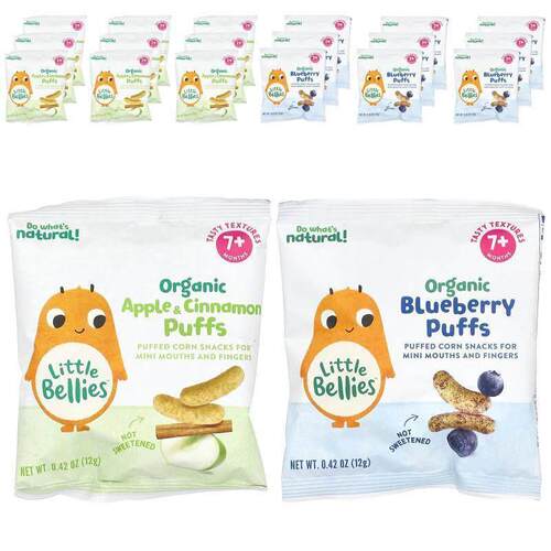 Little Bellies,有机多口味膨化食品，7 个月以上，18 包，每包 0