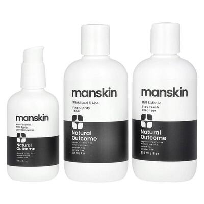 Natural Outcome,Man Skin, Everyday Face Kit, 3 Piece Kit