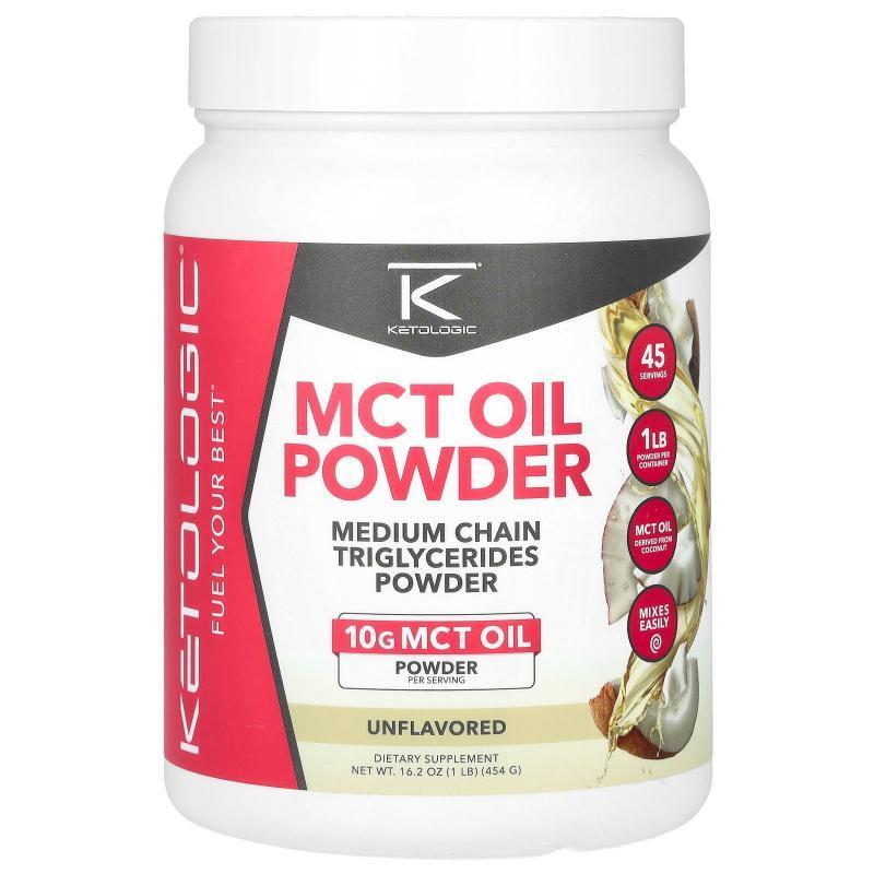 KetoLogic,MCT Oil Powder, Unflavored, 1 lb (454 g)