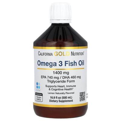 California Gold Nutrition,挪威 Omega-3 鱼油，天然柠檬味