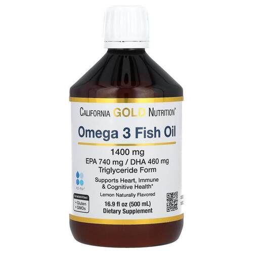 California Gold Nutrition,挪威 Omega-3 鱼油，天然柠檬味