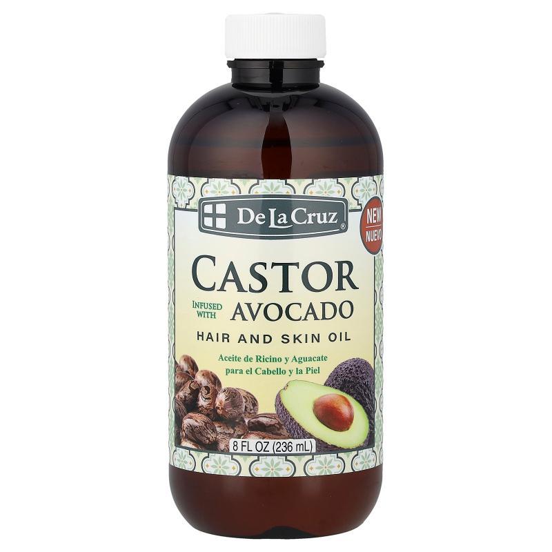 De La Cruz,Hair and Skin Oil, Castor Infused with Avocado, 8