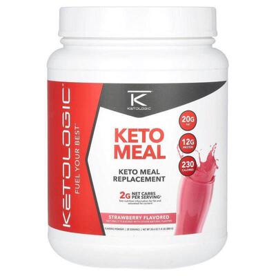KetoLogic,Keto Meal, Strawberry, 1.8 lb (800 g)