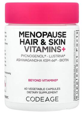 Codeage,Menopause Hair Skin Vitamins+, 60 Vegetable Capsules