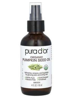 Pura D'or,Organic Pumpkin Seed Oil, 4 fl oz (118 ml)