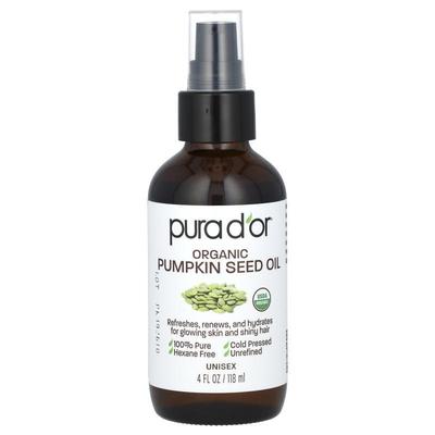 Pura D'or,Organic Pumpkin Seed Oil, 4 fl oz (118 ml)