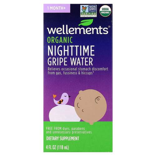 Wellements,Organic Nighttime Gripe Water, 1 Month+, 4 fl oz