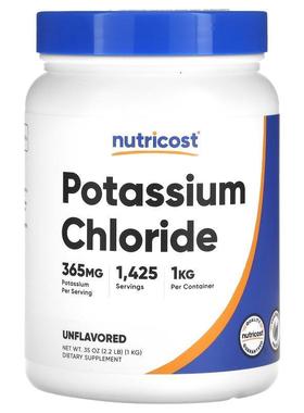 Nutricost,Potassium Chloride, Unflavored, 365 mg, 2.2 lbs (1