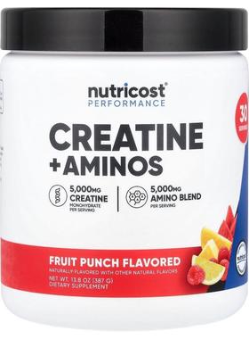 Nutricost,Performance, Creatine + Aminos, Fruit Punch, 13.8