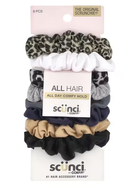 Scunci,不伤发迷您发圈各种牛仔布颜色8 枚