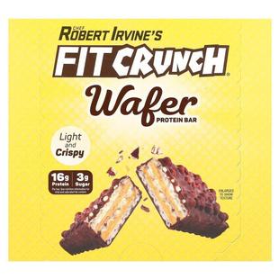 FITCRUNCH,Wafer Protein Bar, Chocolate Peanut Butter, 9 Bars