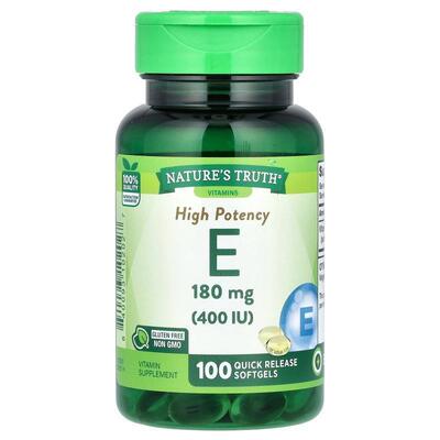 Nature's Truth,Vitamin E, High Potency, 180 mg (400 IU), 100
