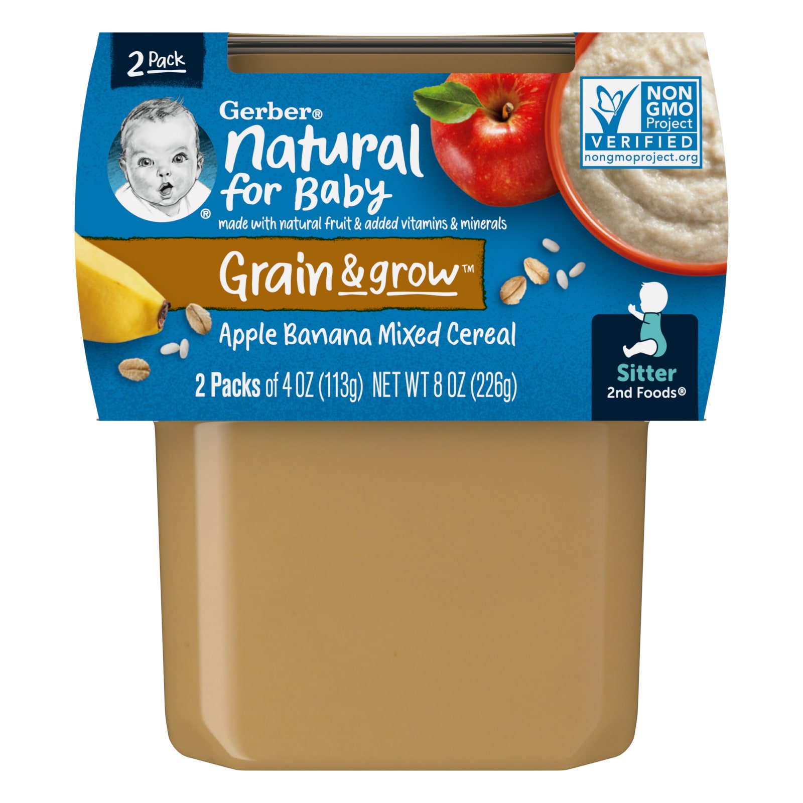 嘉宝,Natural for Baby,Grain & Grow,2 阶段辅食,苹果香蕉燕2