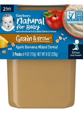 嘉宝,Natural for Baby，Grain & Grow，2 阶段辅食，苹果香蕉燕2