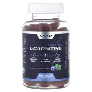 Snap Supplements,L-Carnitine Gummies, Sugar Free, Blueberry,