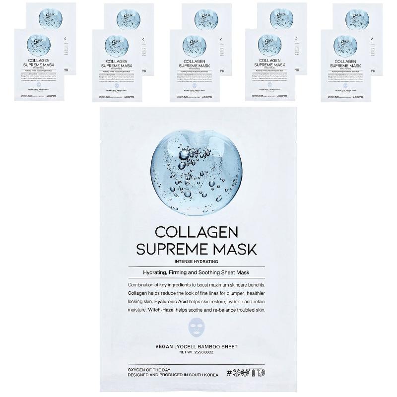 OOTD,Collagen Supreme Beauty Mask, 10 Sheets