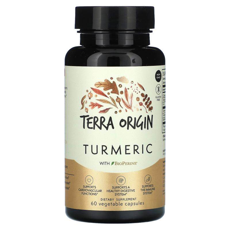 Terra Origin 含胡椒素的姜黄素黑胡椒提取物天然