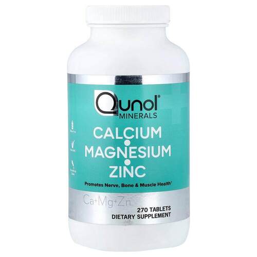 Qunol,Calcium, Magnesium, Zinc, 270 Tablets