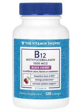 The Vitamin Shoppe,B12, Black Cherry, 1,000 mcg, 120 Lozenge