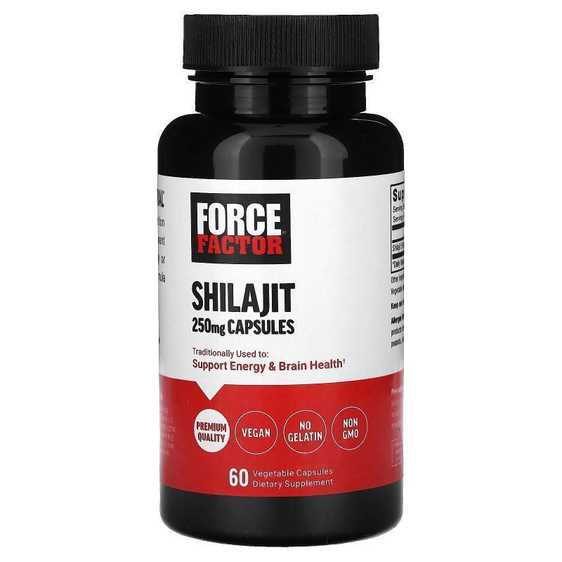 Force Factor,Shilajit, 250 mg, 60 Vegetable Capsules