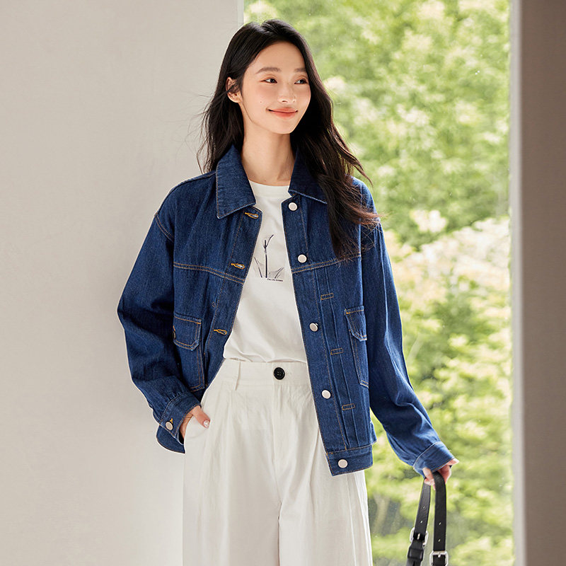 IC复古竖条纹牛仔外套女2026新款休闲设计气质高级感通勤宽松上衣,女装/女士精品,短外套,淘宝优惠券,粉丝福利购,淘宝优惠卷