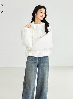 IC羊毛填充短款通勤面包棉服女2026新款冬季时尚气质休闲宽松外套