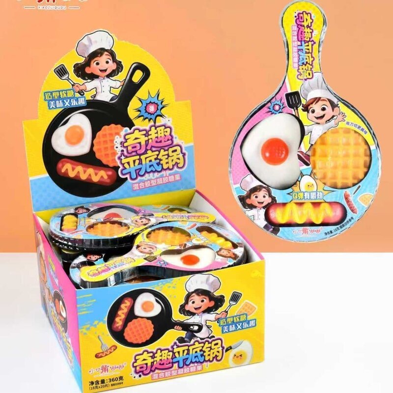 奇趣平底锅造型煎蛋荷包蛋休闲儿童零食网红互动糖果零食网红糖